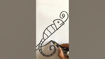Cute chameleon drawing #chameleon #chameleonpaint #kidsart