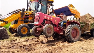 New Jcb 3dx Backhoe Loader Machine Loading Mud In  Mahindra 475 Di Tractor | Jcb Tractor | Jcb Video
