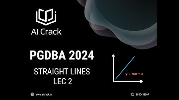 PGDBA 2024 Preparation | Maths | Straight Lines Lecture 2 | AI Crack