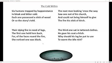 ENGLISH LITERATURE - IX- THE COLD WITHIN (10-MAY-2020)