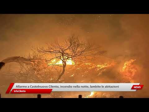 Allarme a Castelnuovo Cilento, incendio nella notte, minacciate le abitazioni