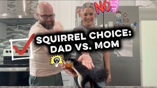 4 Squirrels get to choose Dad vs. Mom