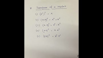 Transpose of Matrix #maths