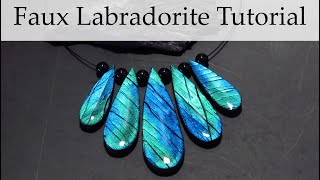 DIY Polymer Clay Tutorial: Faux Labradorite Necklace