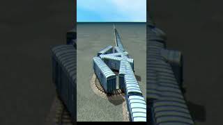 Dangerous Extreme Train Crossing On Circle Diamond Railroad 😱🔥 BeamNG.Drive Train 3D #shorts