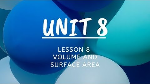 [Tutoring Video] 6th: Unit 8 - Lesson 8 (Volume and Surface Area)