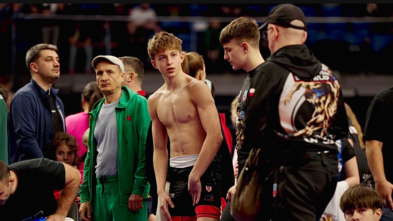 U15 Maciej Luczak (POL) vs Petko Sarakostov (BUL) 62kg. Freestyle boys wrestling tournament.