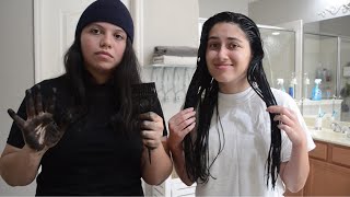 my best friend attempts to dye my hair