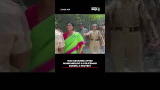 Telangana Politician YS Sharmila Slaps Cops At Paper Leak Protest