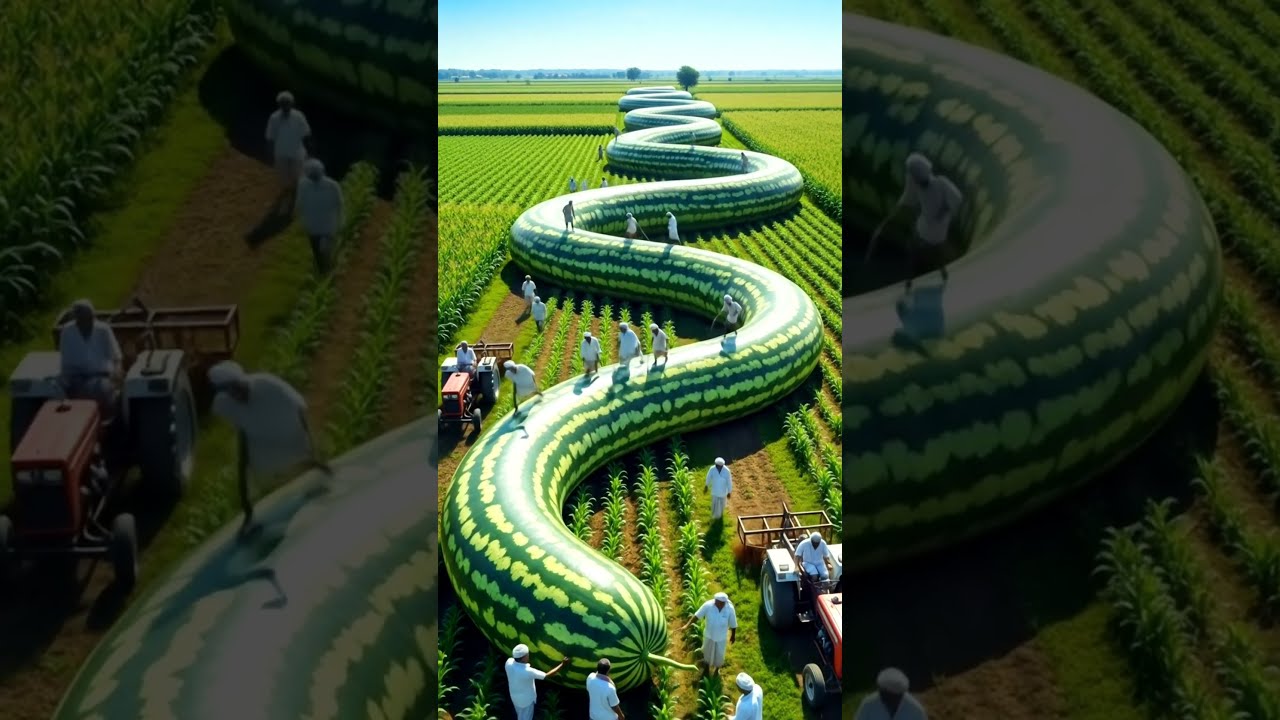 Farmer Grow Super Long Watermelon Shortsfeed Natural Farm Farming
