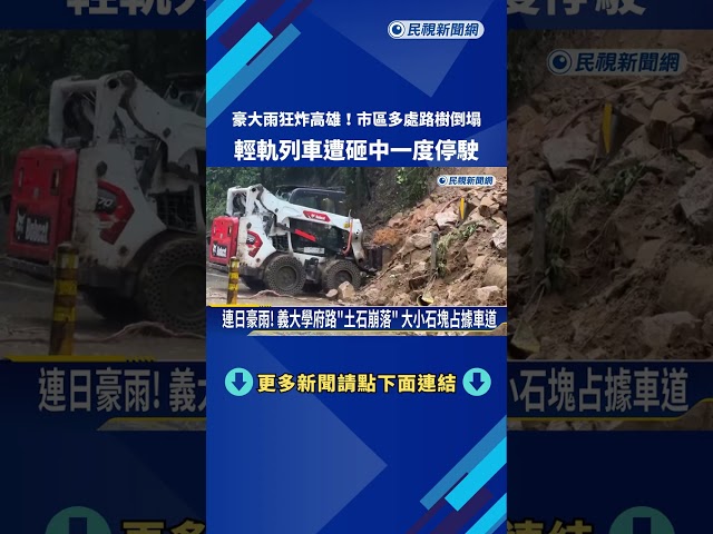 豪大雨狂炸高雄 市區路樹倒塌"砸中輕軌列車"－民視新聞
