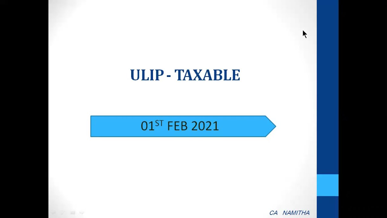 TAXABILITY OF ULIP