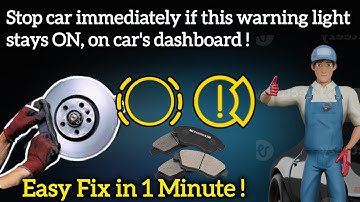 How To Easy Fix and Reset Brake pads warning light Stays ON, on car