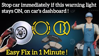 How To Easy Fix and Reset Brake pads warning light Stays ON, on car's dashboard ?#carmaintenance