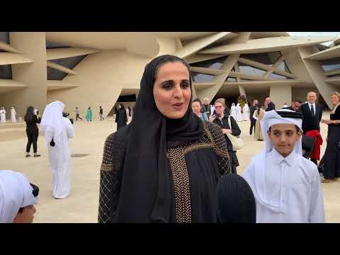 Sheikha al Mayassa Bint Halas al Thani welcomes the first visitors of the National Museum of Qatar