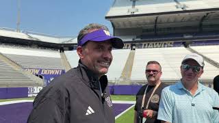 Jedd Fisch speaks after Day 1 of Washington Huskies 2026 training camp