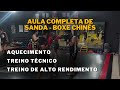 Aula completa de sanda  boxe chins  assim  a rotina de treino dos alunos de kungfu wushu sanda