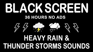 Deal with Insomnia in 3 Minutes - Heavy Rain and Thunder ｜ Rain sounds for sleeping black screen