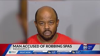 Indy man is arrested and charged with robbing series of Asian spas at gunpoint