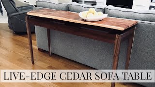 Live-Edge Cedar Sofa Table Build | Hand Tool Woodworking