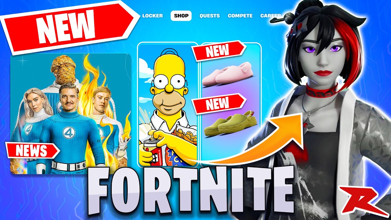 🔥NEW Fortnite Update! Miyako Skin, Simpsons "LIVE" Event, Fantastic 4 News! Item Shop!
