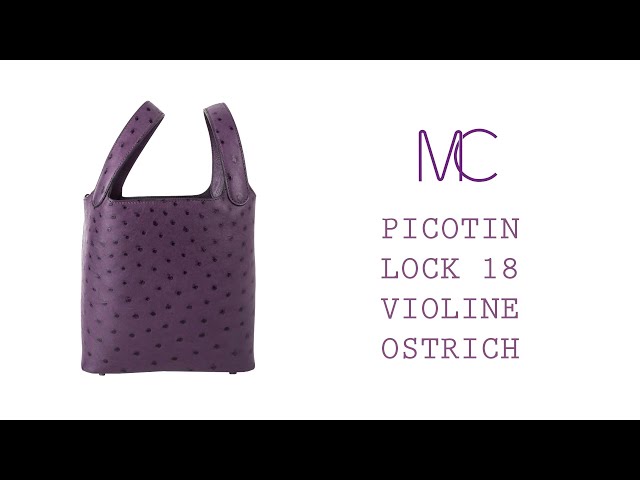 Hermes Picotin Lock 18 Bag Violine Ostrich Palladium Hardware
