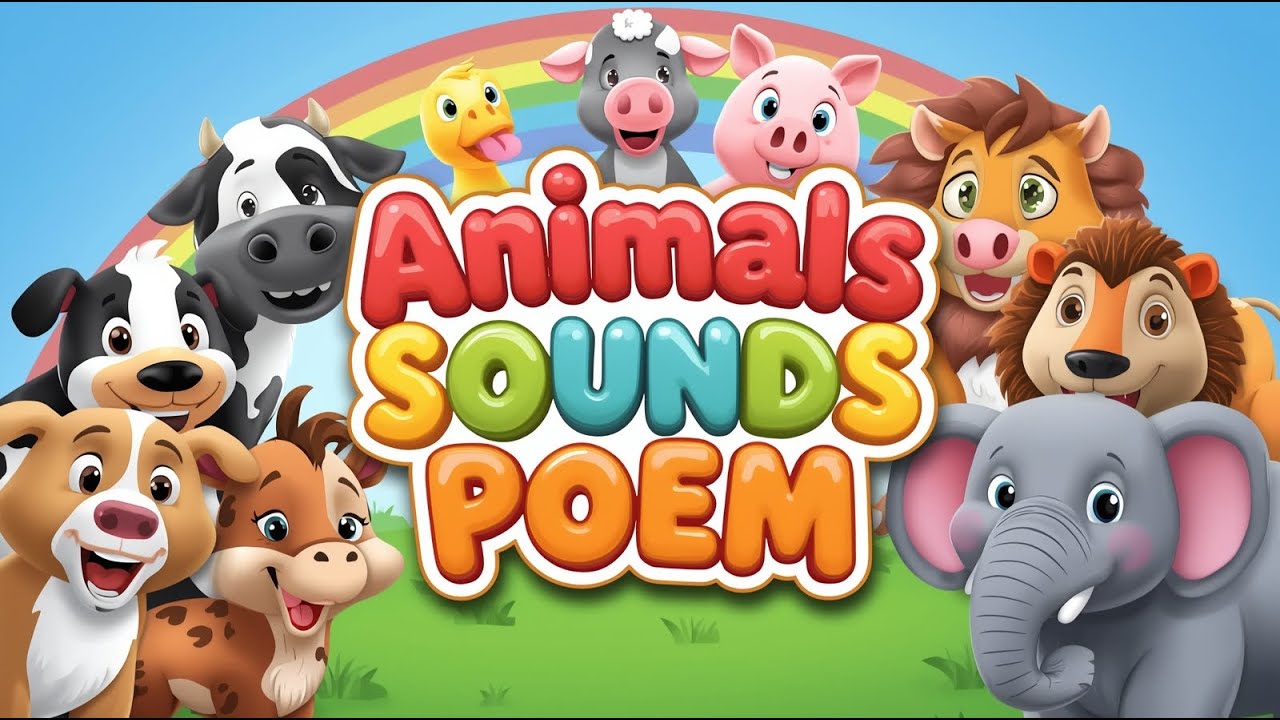 Стихотворение о животных для детей | Песенка о звуках животных | Изучаем звуки животных для детей...