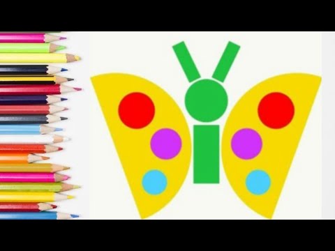 How to draw a butterfly using shapes//simple drawing for kids.(Nursery ...