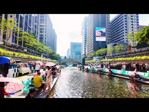 🎬 Seoul Summer Streets 광화문, 청계천 | Exploring Crowded Festivals & Squid Game-Inspired Fun (4K HDR)