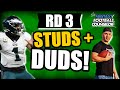 Round 3 Studs and Duds for fantasy Football 2023 - Who to Draft!