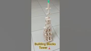 How to make tower with building blocks🗼(Tumbling tower game) #woodenblocks #jengagame #tumblingtower