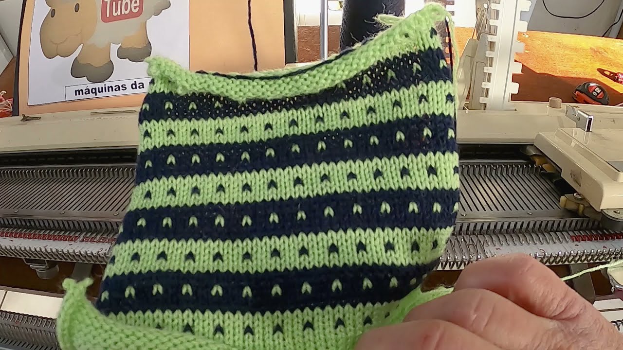 jacard sem cartela com selecionador em máquina de tricô