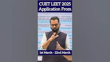 CUET LEET 2025 | Application Form #cuetleet #cuet