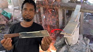 Bunch of Leaf Spring Forged into Machete - This machete rules