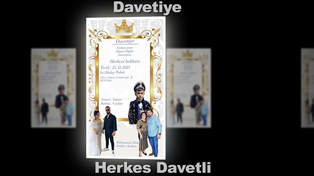 Sünnet Dügün Davetiyesi Tarih 25.12.2025