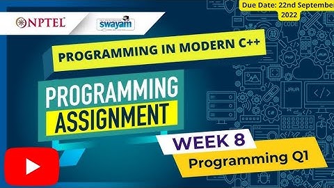 Programming in modern C++ NPTEL Assignment 8 week 8 Answers 2024 #nptelnswers #exam