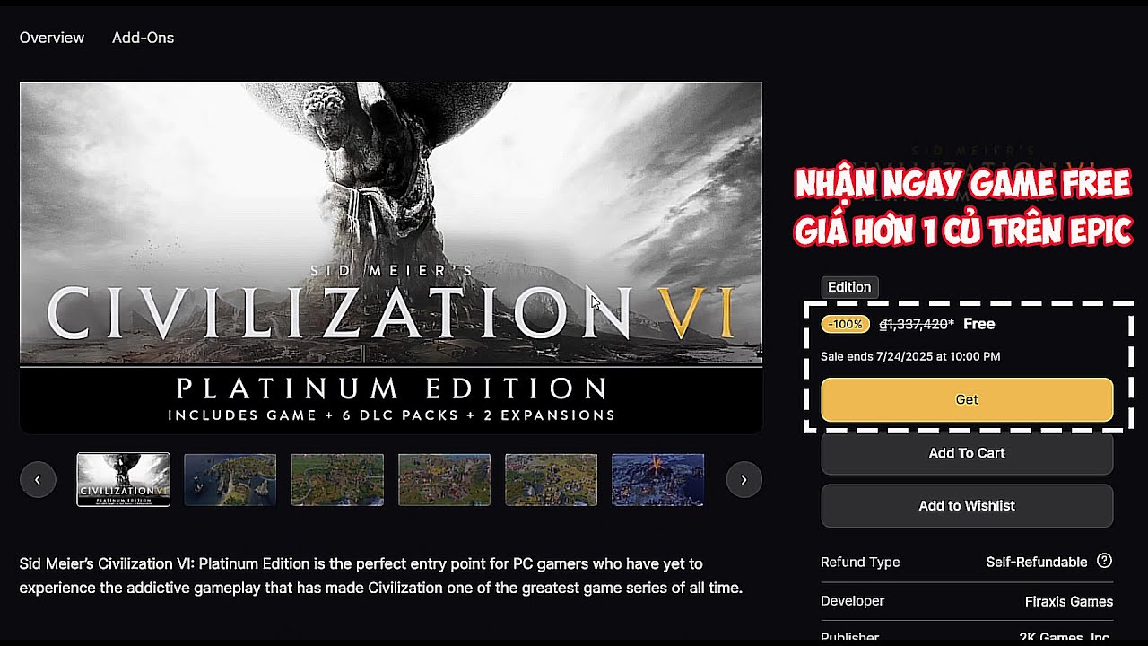 Trải Nghiệm | Nhận ngay game Civilization 6 giá hơn 1 củ free ?