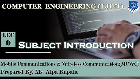 Lec - 0_Subject Introduction | MCWC | Computer Engineering