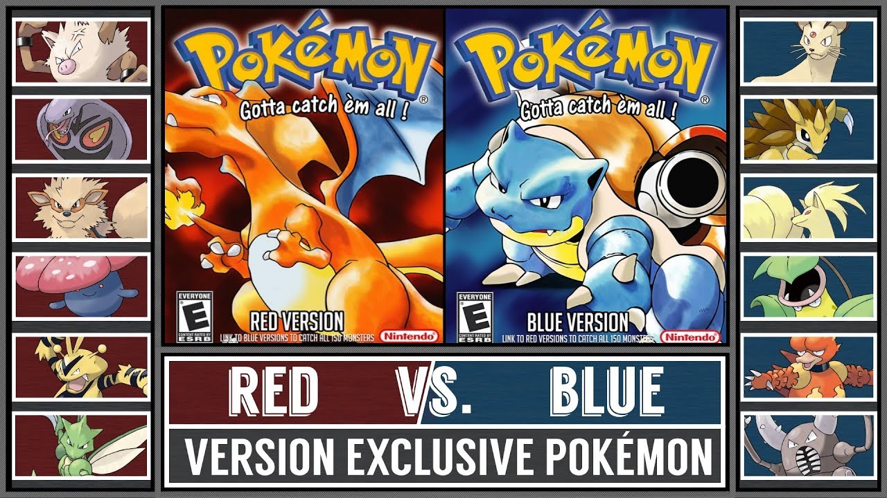 Version Battle Pokemon Red Vs Pokemon Blue Pokemon Sun Moon Youtube