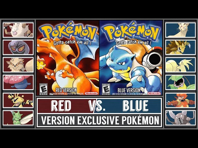 Pokémon Red, Blue, Green, and Yellow Version Exclusives