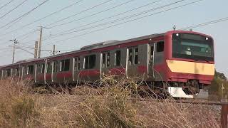 【1編成のみの塗装】E531系K451編成　赤電リバイバル（678M 水戸行き）泉ー植田間を通過