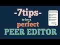 Peer Editing Tips Quiz