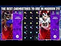 THE BEST CHEMISTRIES TO USE IN MADDEN 21! BOOST UP YOUR TEAM! | MADDEN 21 ULTIMATE TEAM