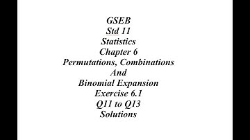 GSEB 11th Statistics Ch 6 Ex 6.1 Q11 to Q13