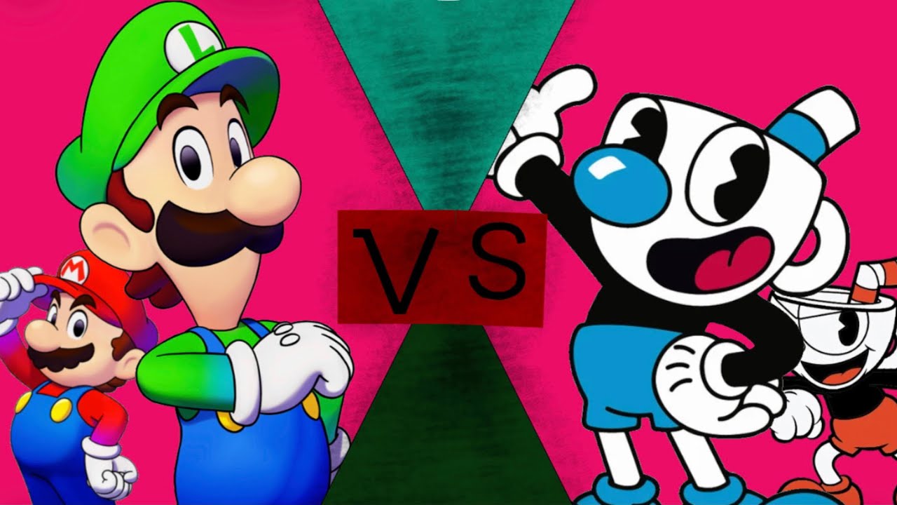 Luigi vs Mugman (Mario vs Cuphead)sprites animation 