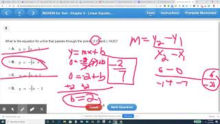 Review for Test LINEAR EQUATIONS (#1-14) Study Island 2020