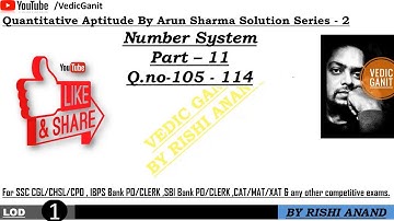 Quantitative Aptitude By Arun Sharma Series 2 Number System part 11(#ssccgl #cat/mat/xat exams)
