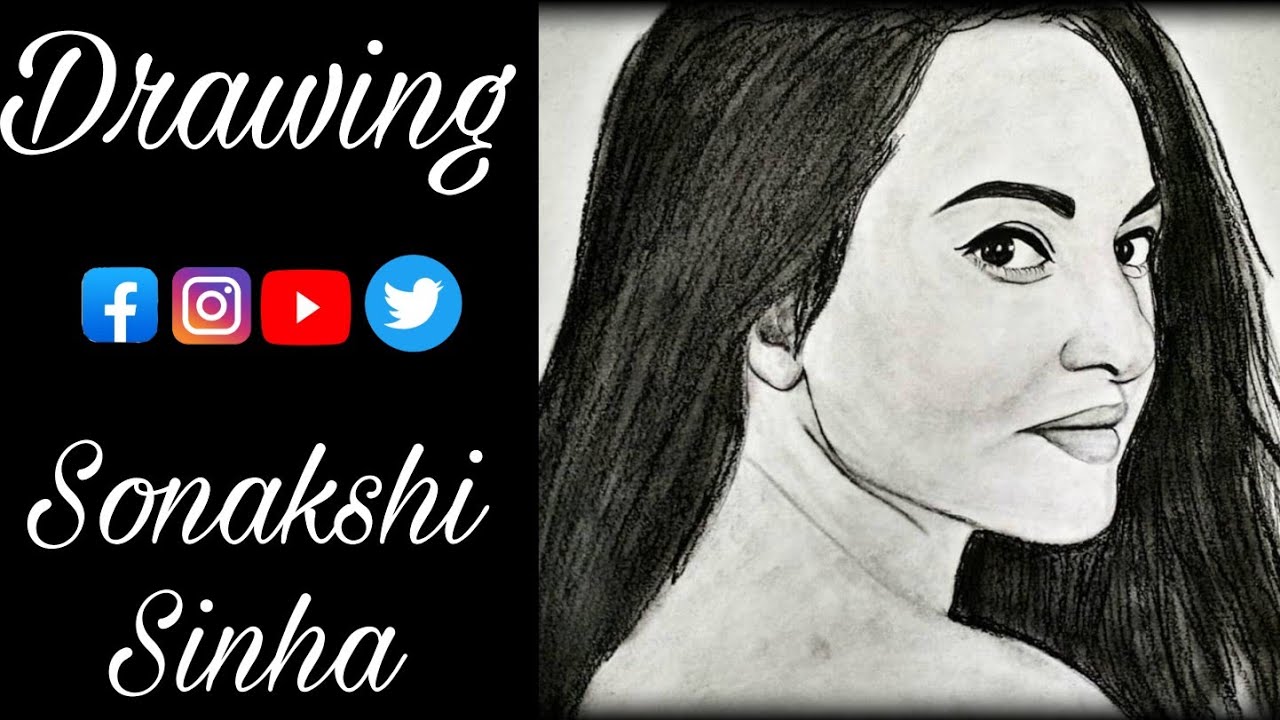 How to draw Sketch of Sonakshi Sinha.. by Ayush Yadav.... - YouTube