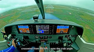 Cessna C208 Caravan  North Atlantic ferry flight  ILS Keflavik with crosswind!