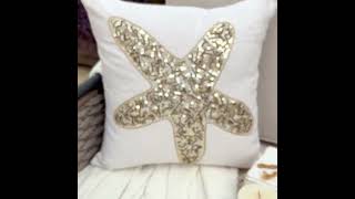 Luxury Ivory Gold Cushion Cover Starfish Detail – Starfish Party #homedecor #transformyourhome #cozy